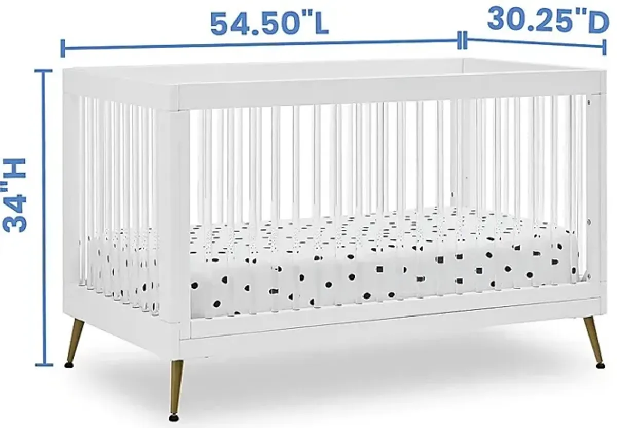 Kids Amarine White Convertible Crib