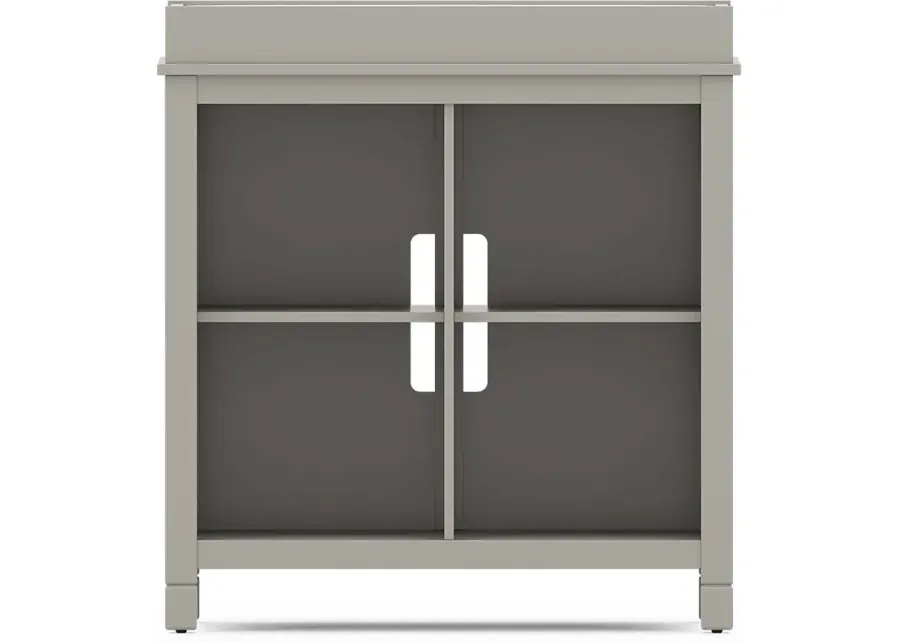 Kids Cottage Colors Gray Bookcase with Changing Tray