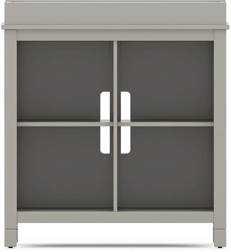 Kids Cottage Colors Gray Bookcase with Changing Tray