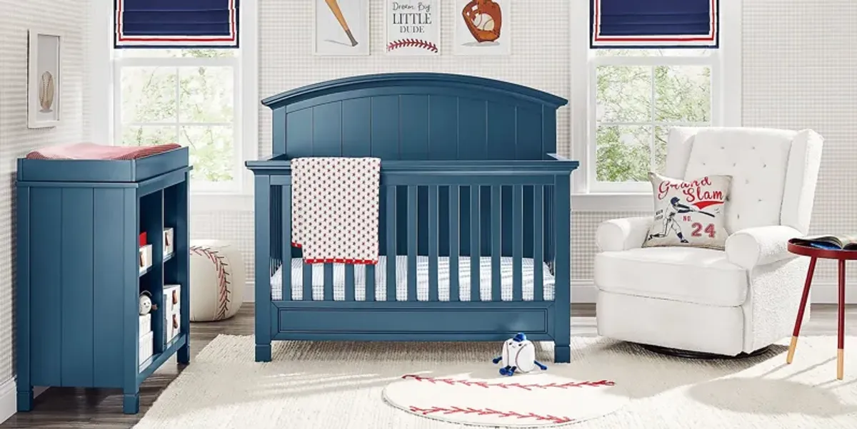 Kids Cottage Colors Navy Bookcase With Changing Tray