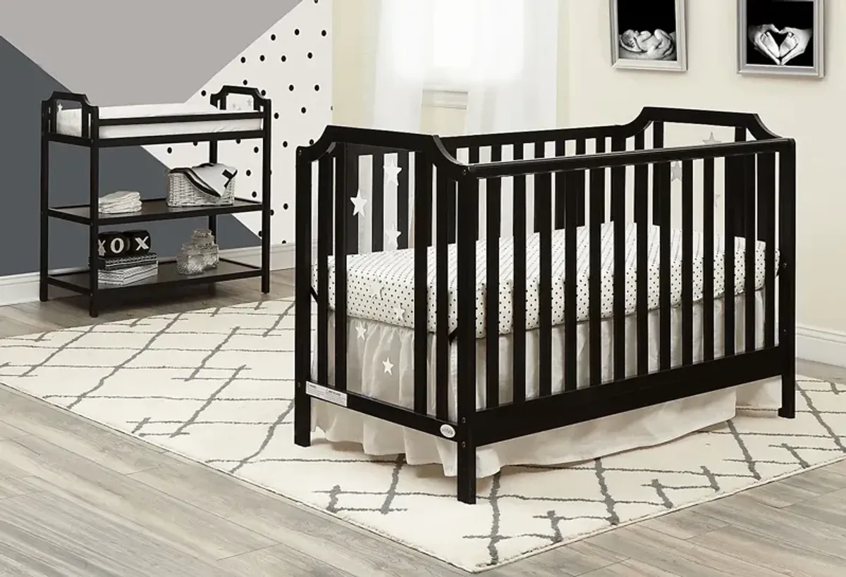 Kids Bazzele Black Convertible Crib