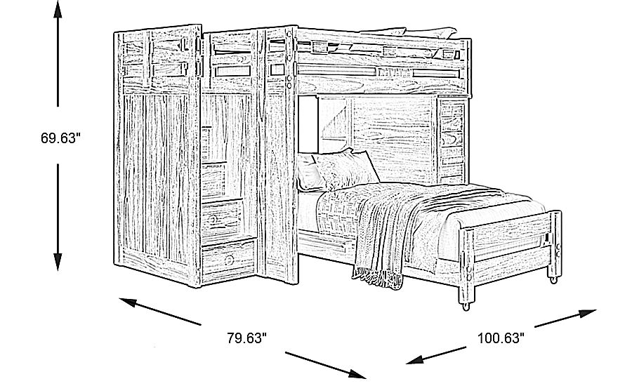 Kids Creekside 2.0 Chestnut Full/Twin Step Loft with Loft Chest and ...