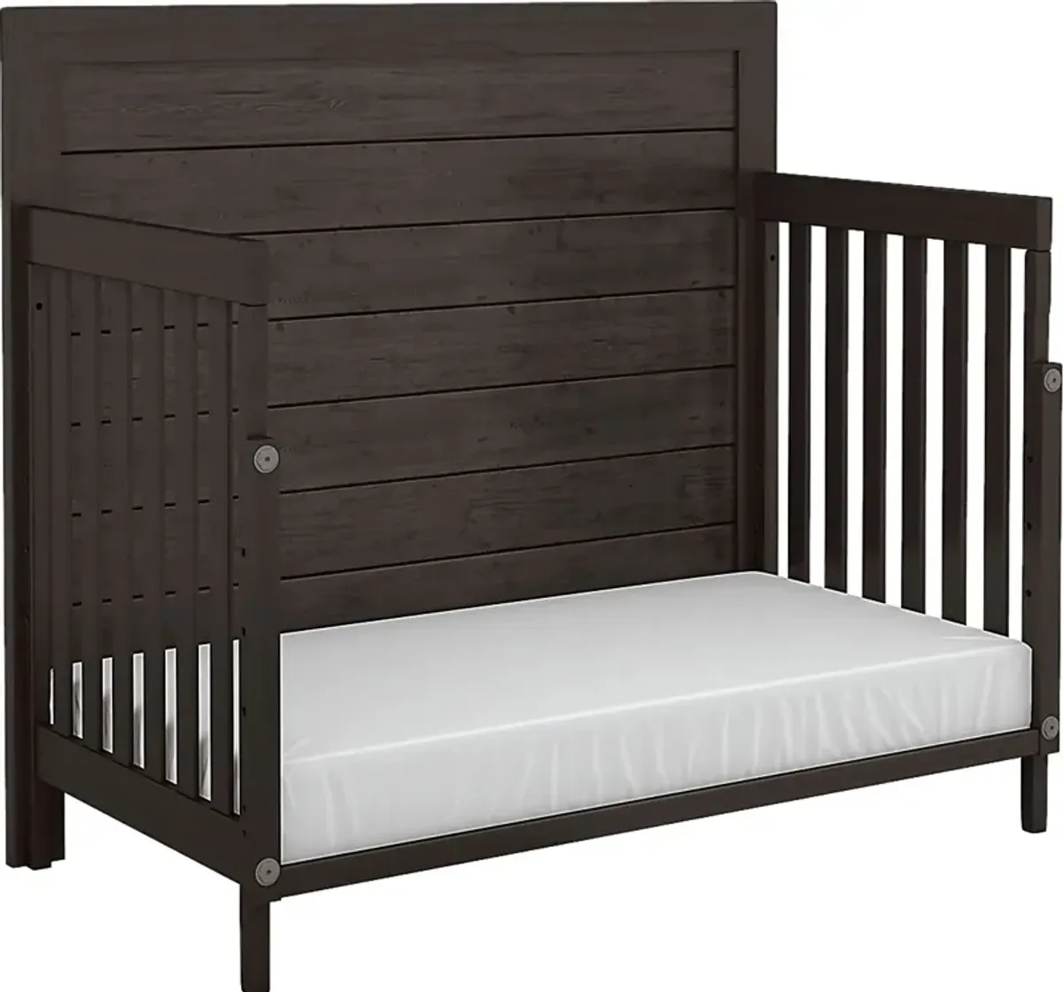 Kids Creekside 2.0 Charcoal 4 Pc Nursery with Toddler Rail