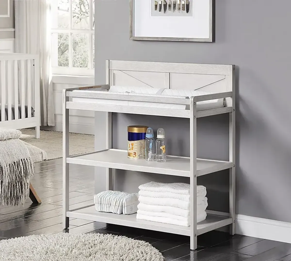 Kids Boysenberry Gray Changing Table