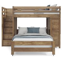 Kids Creekside 2.0 Chestnut Full/Full Step Loft with Chest and Bookcase