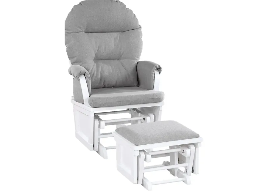 Laharpe Oyster/White Glider & Ottoman