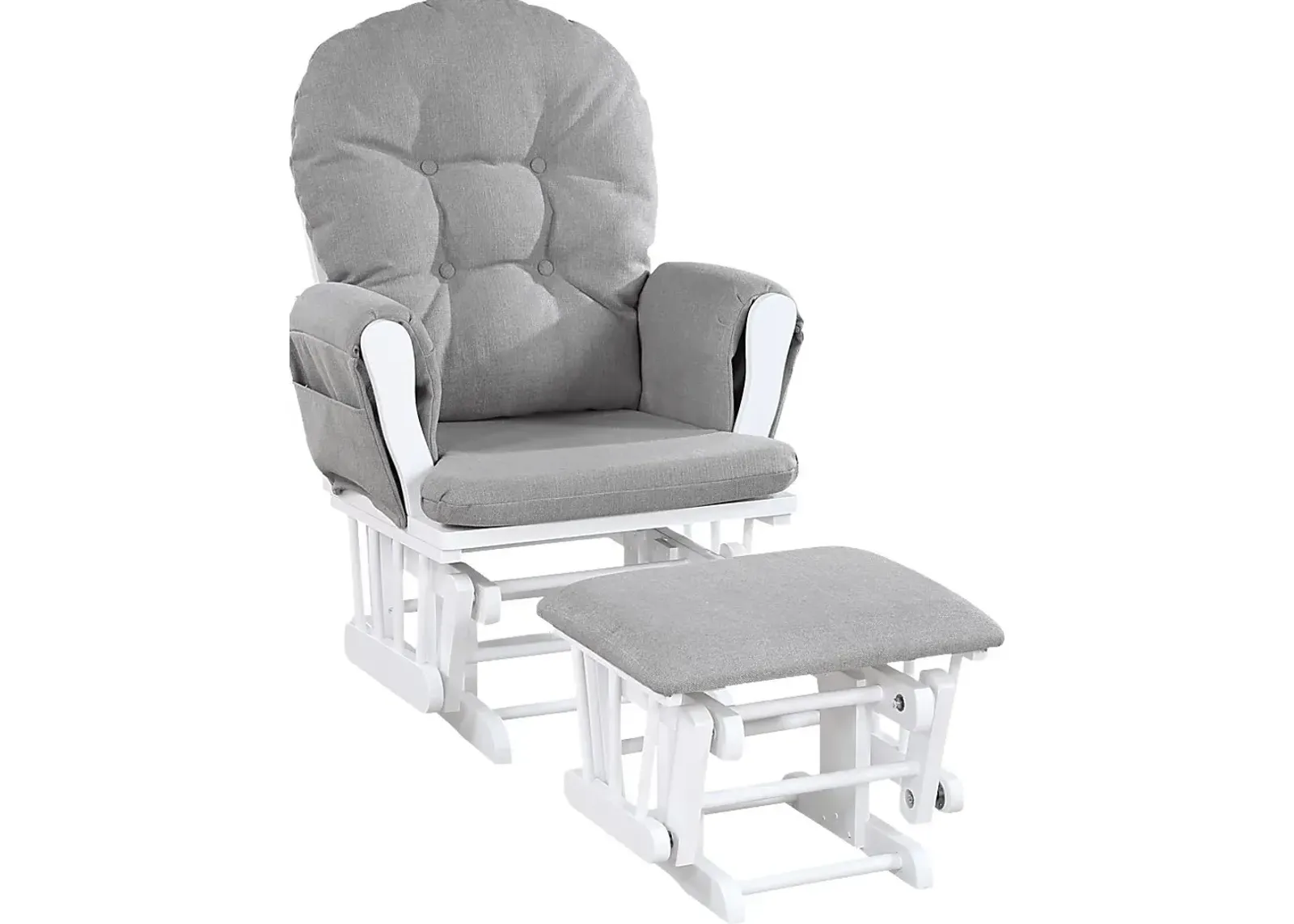 Nursery Sardonyx Oyster/Gray Glider & Ottoman