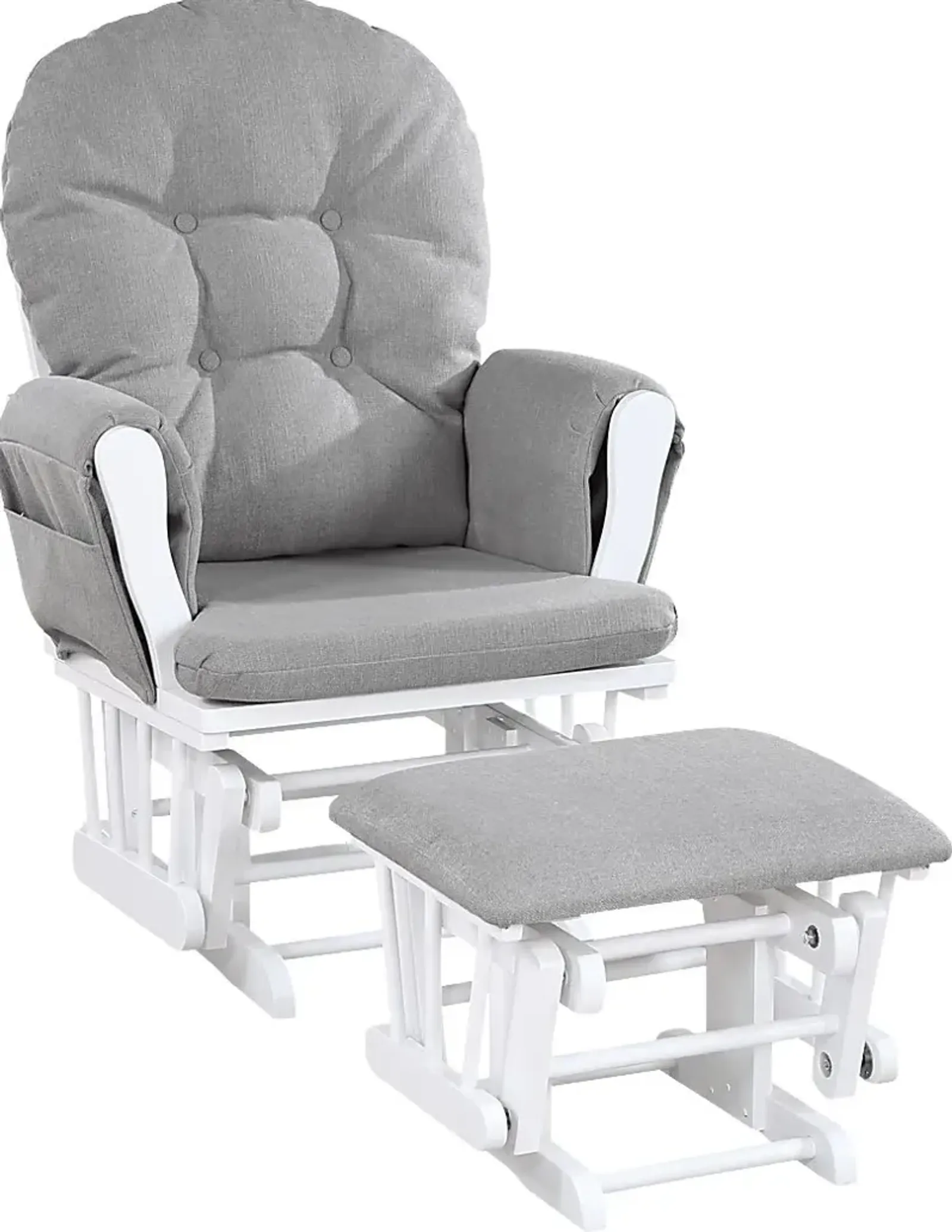 Nursery Sardonyx Oyster/Gray Glider & Ottoman