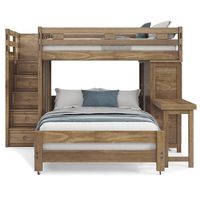 Kids Creekside 2.0 Chestnut Full/Full Step Loft with Loft Chest, Bookcase and Desk Attachment