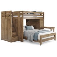 Kids Creekside 2.0 Chestnut Full/Full Step Loft with Loft Chest, Bookcase and Desk Attachment