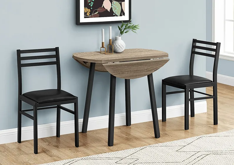 Abbingdon Taupe 3 Pc Dining Set