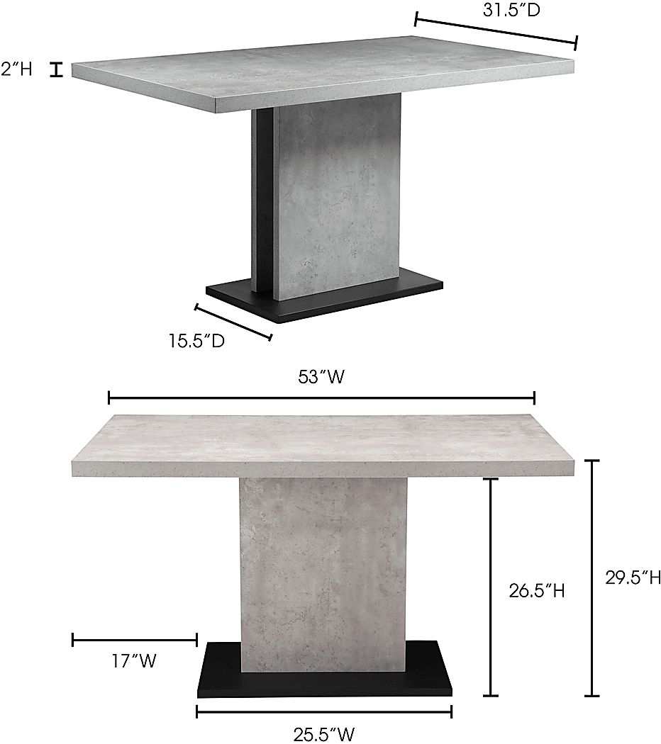 Rochdale Gray Dining Table