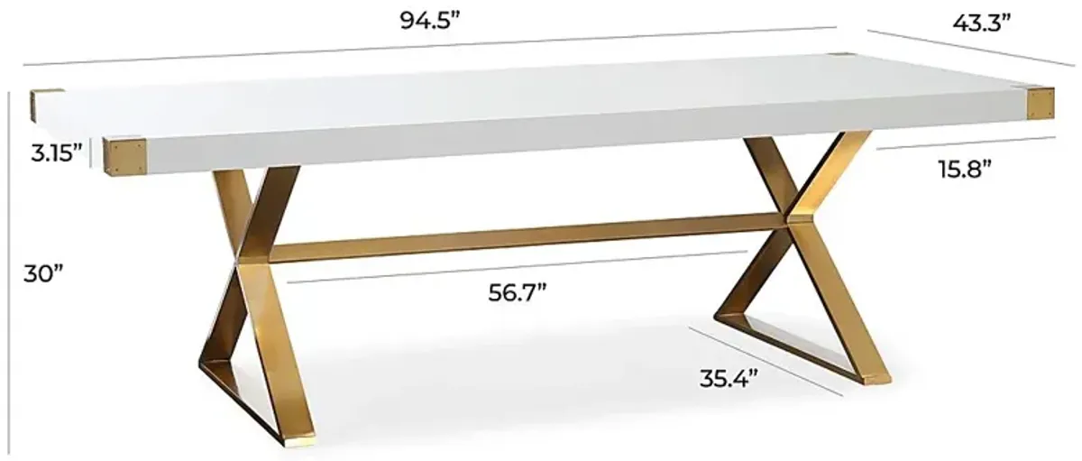 Acadamie White Dining Table