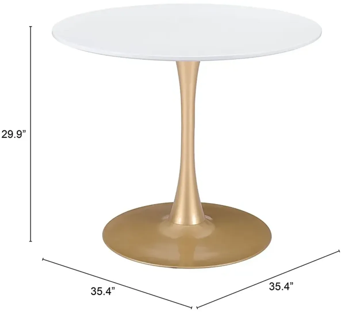 Sosie Gold Round Dining Table