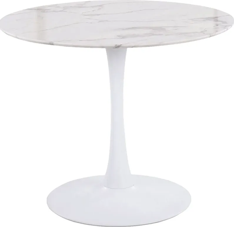 Mulroy White Marble Dining Table