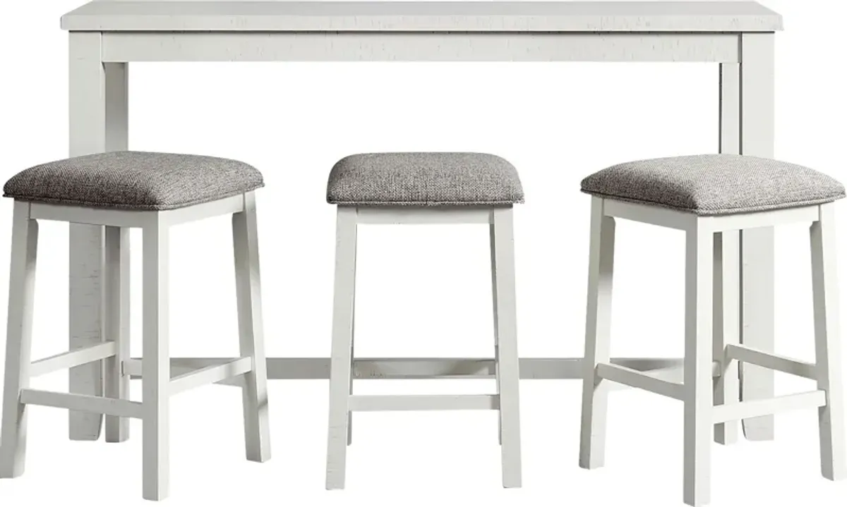 Ampezo White Bar Table with Stools