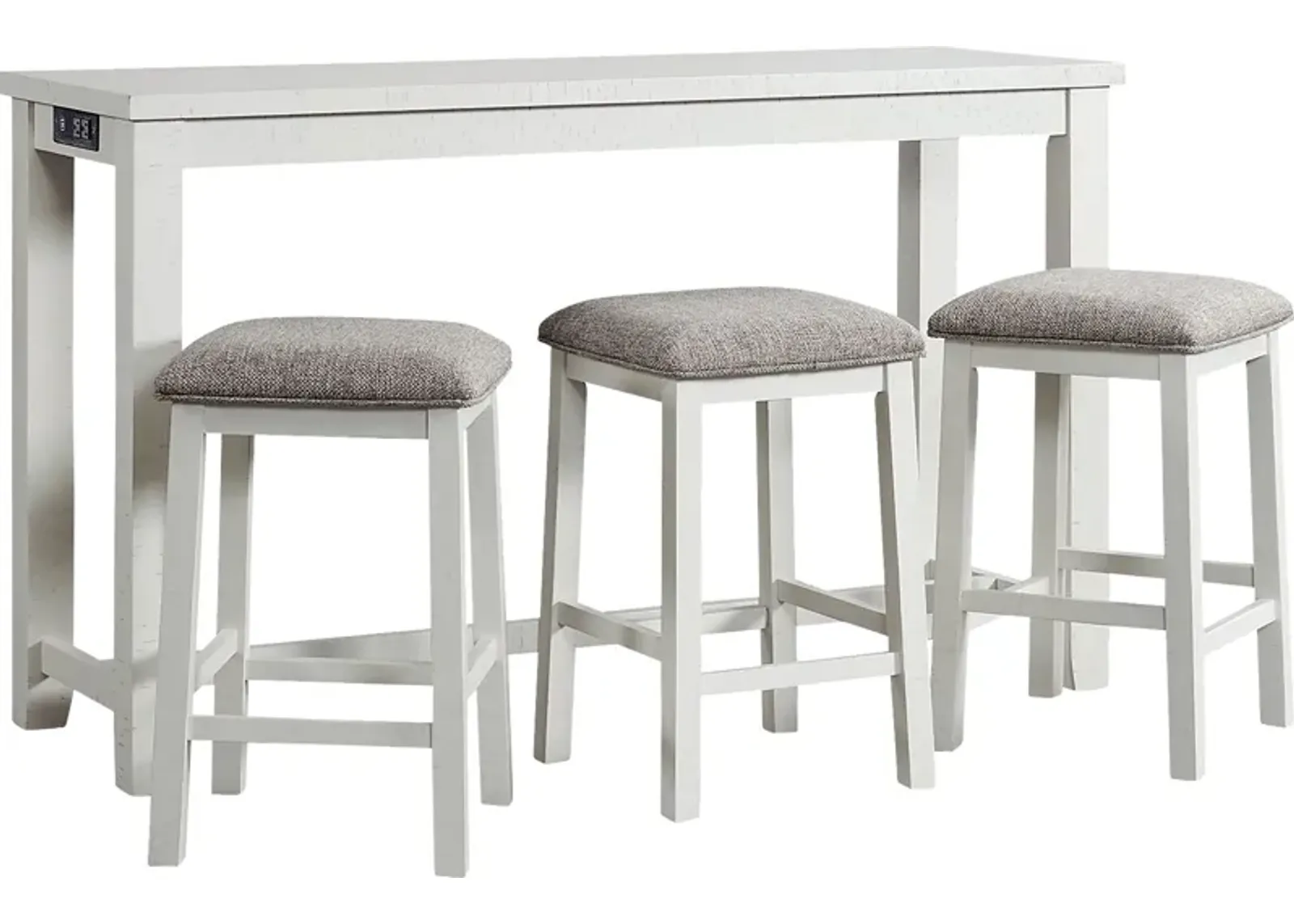 Ampezo White Bar Table with Stools