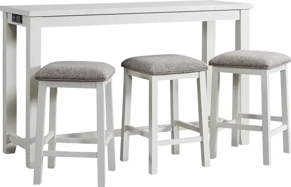 Ampezo White Bar Table with Stools