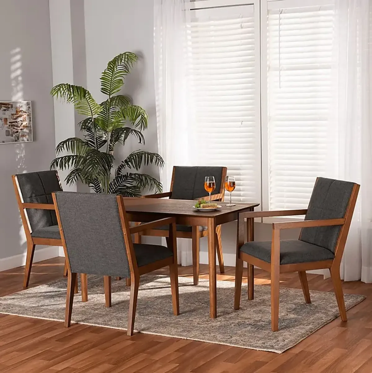 Vanehu Dark Gray 5 Pc Dining Set