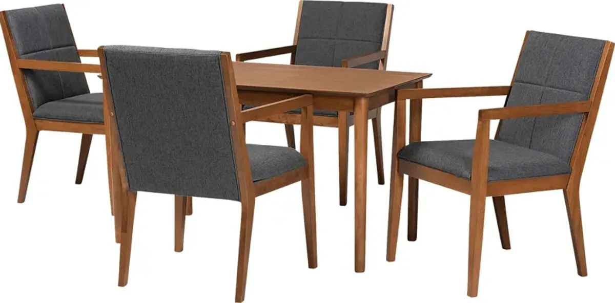 Vanehu Dark Gray 5 Pc Dining Set