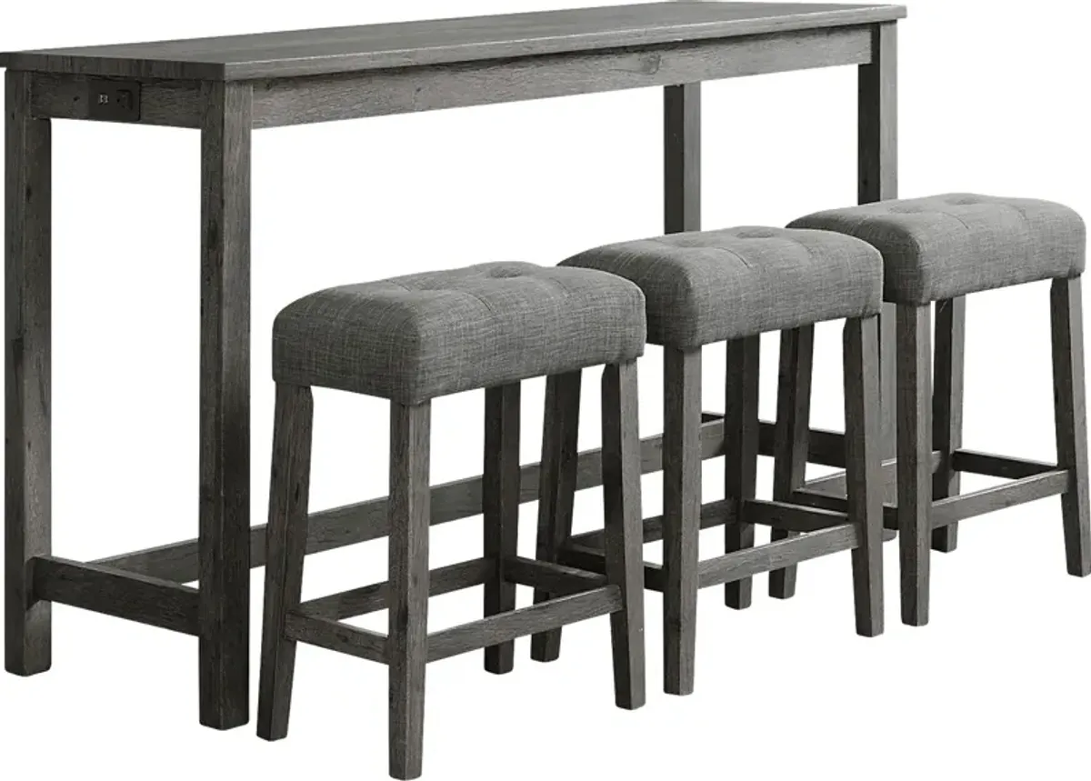 Enoka Charcoal 3 Pc Dining Table Set