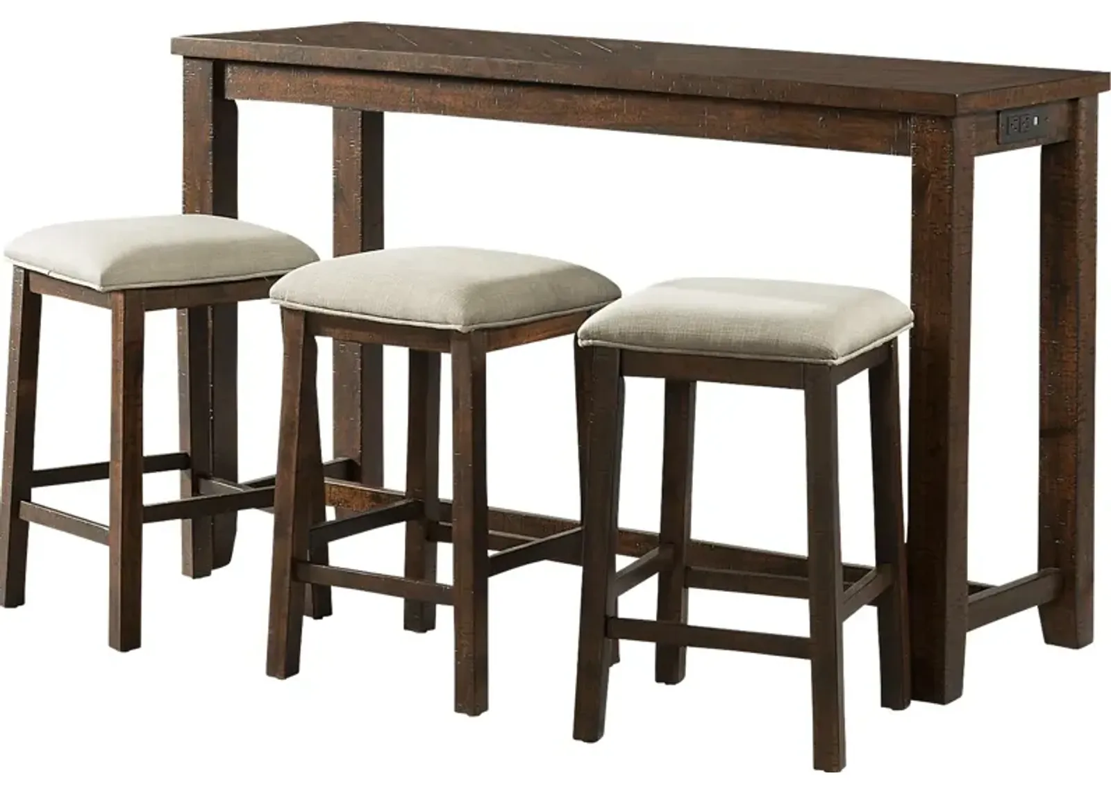 Ekolu Brown 4 Pc Dining Table Set