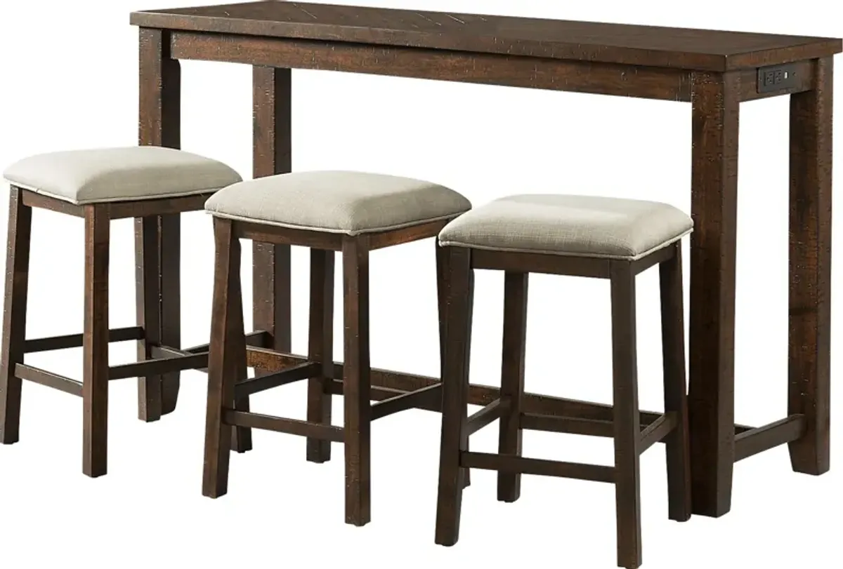 Ekolu Brown 4 Pc Dining Table Set