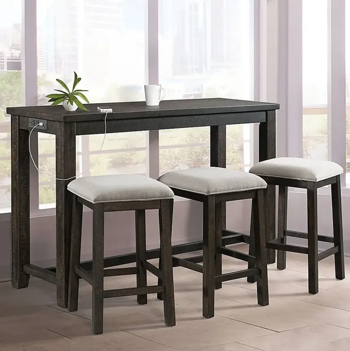 Winic Brown 4 Pc Dining Table Set