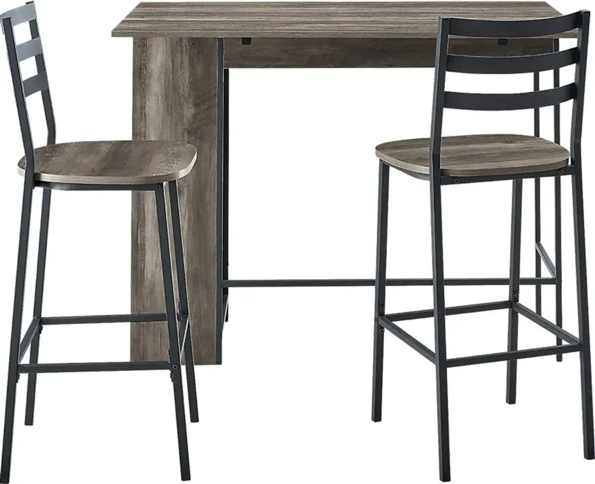 Burton Street Gray 3 Pc Counter Height Table Set