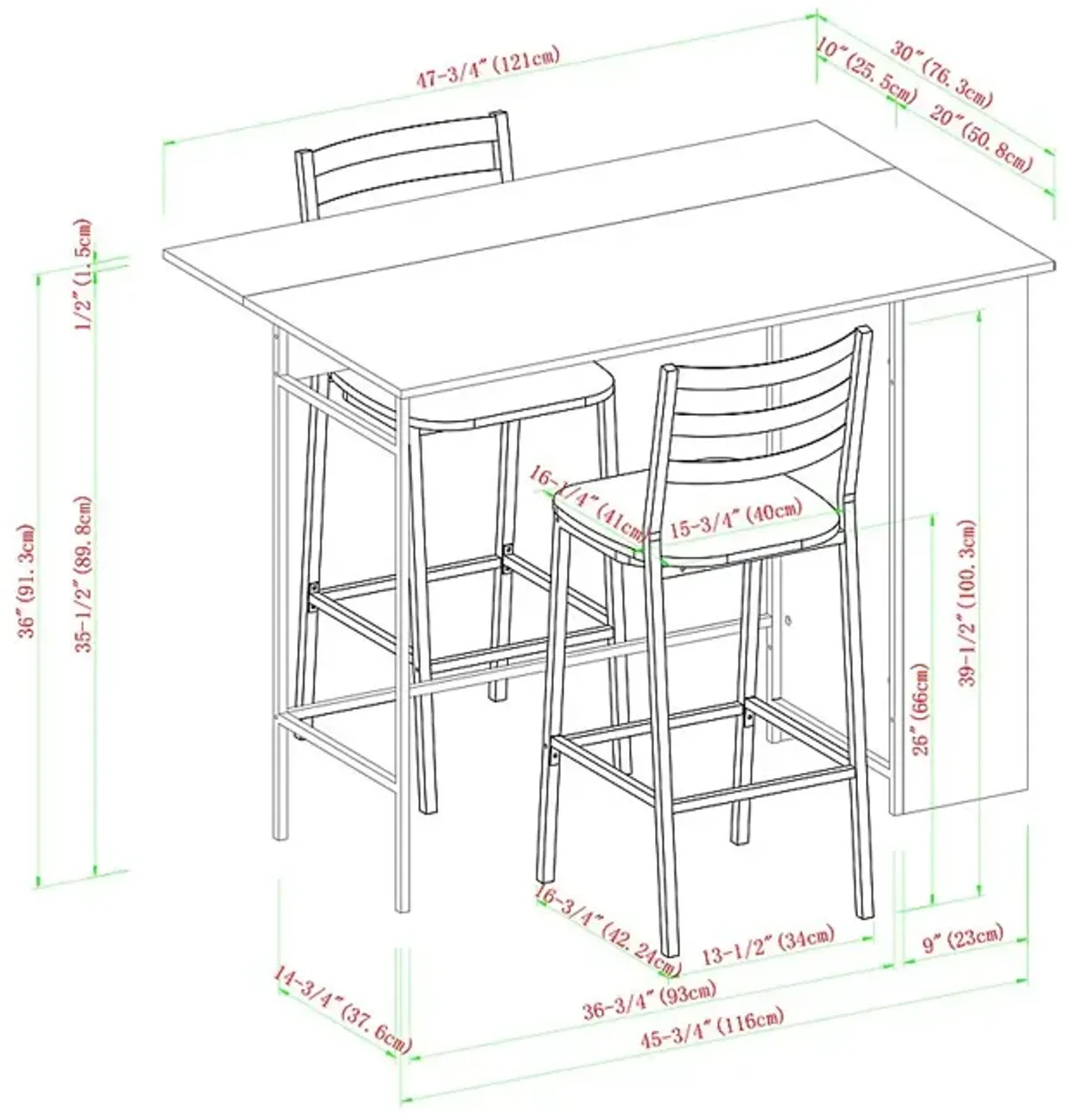 Burton Street Gray 3 Pc Counter Height Table Set