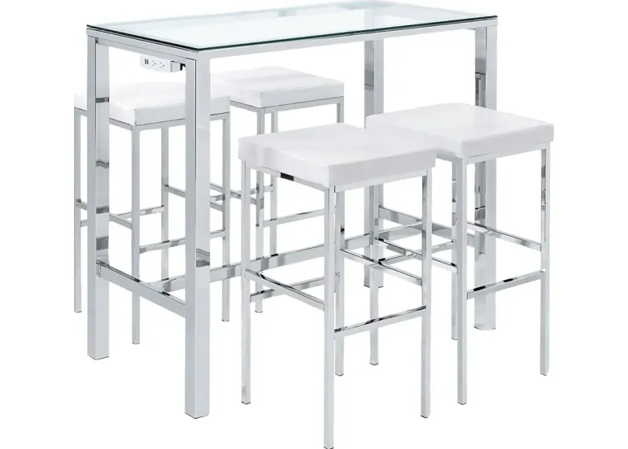 Winnona Chrome Bar Table Set