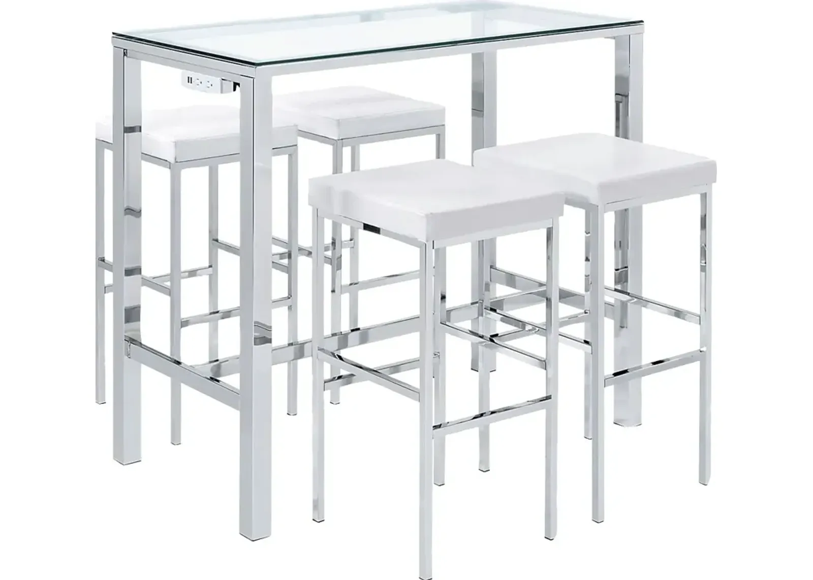 Winnona Chrome Bar Table Set