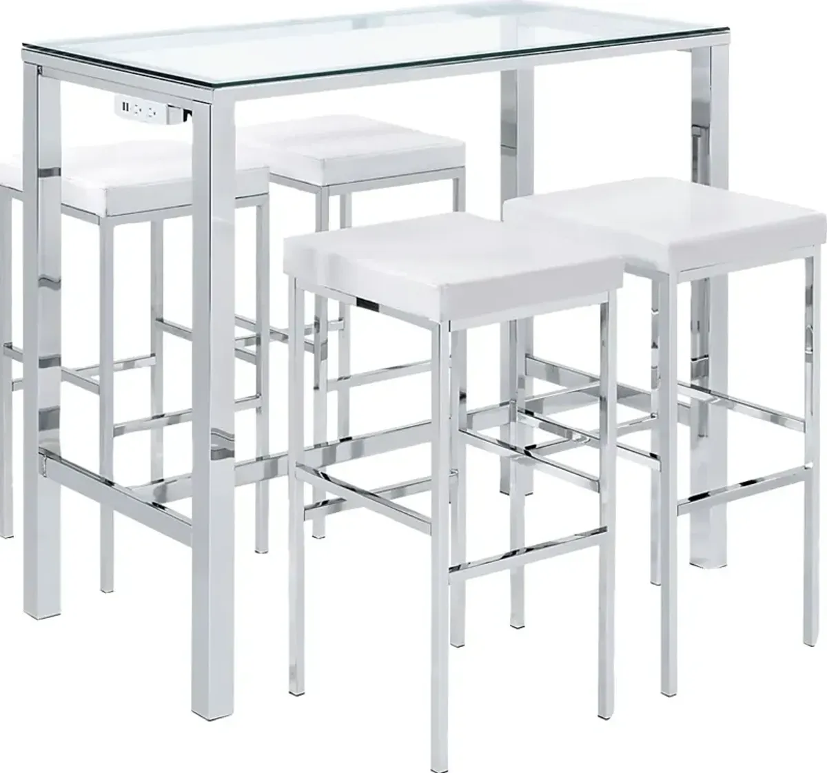 Winnona Chrome Bar Table Set