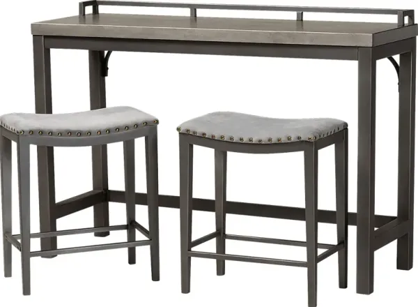 Bilyeu Gray 3 Pc Counter Height Table Set