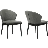Meralyn II Charcoal Dining Chair, Set of 2