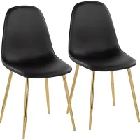 Dazet I Black Dining Chair Set of 2