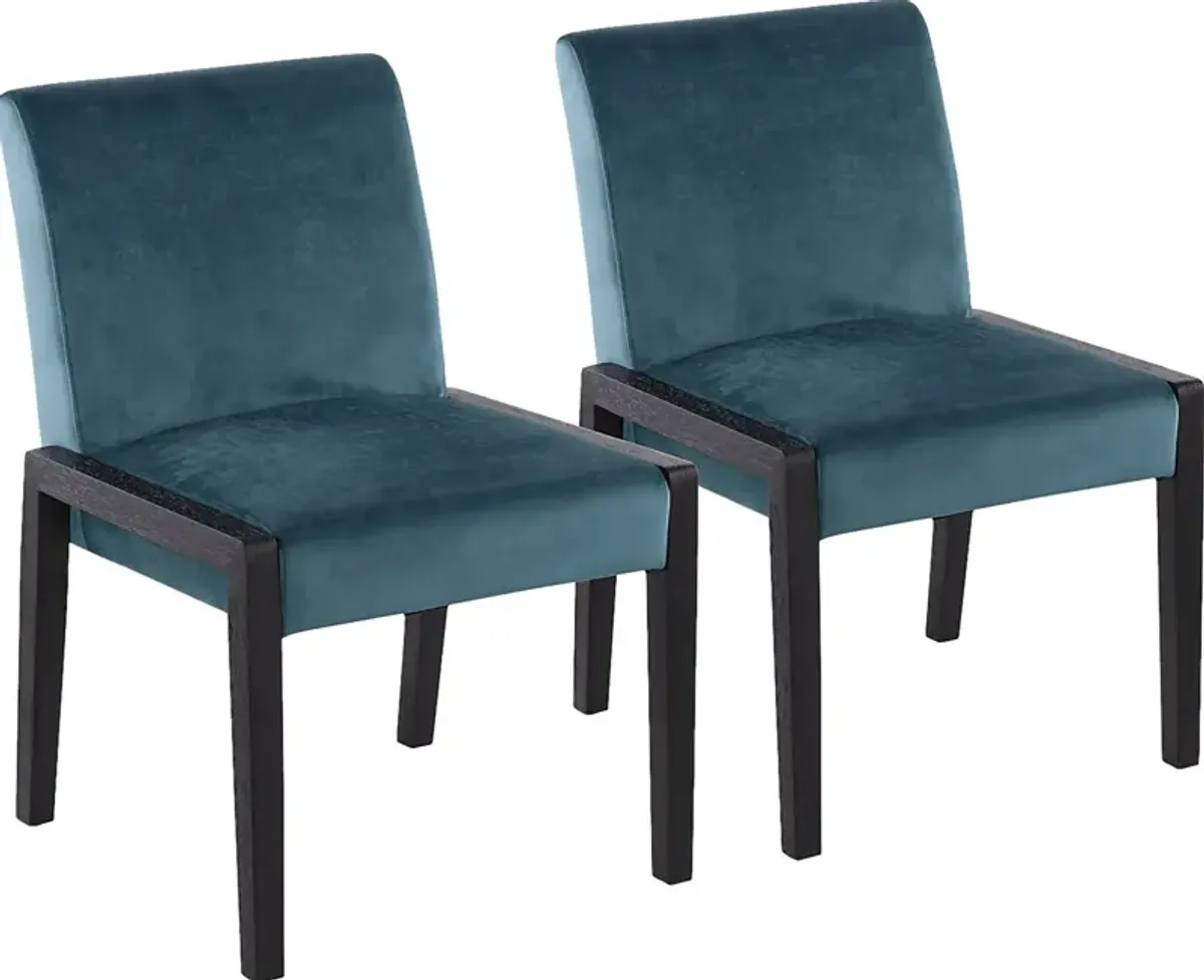 Dobester I Teal Side Chair, Set of 2