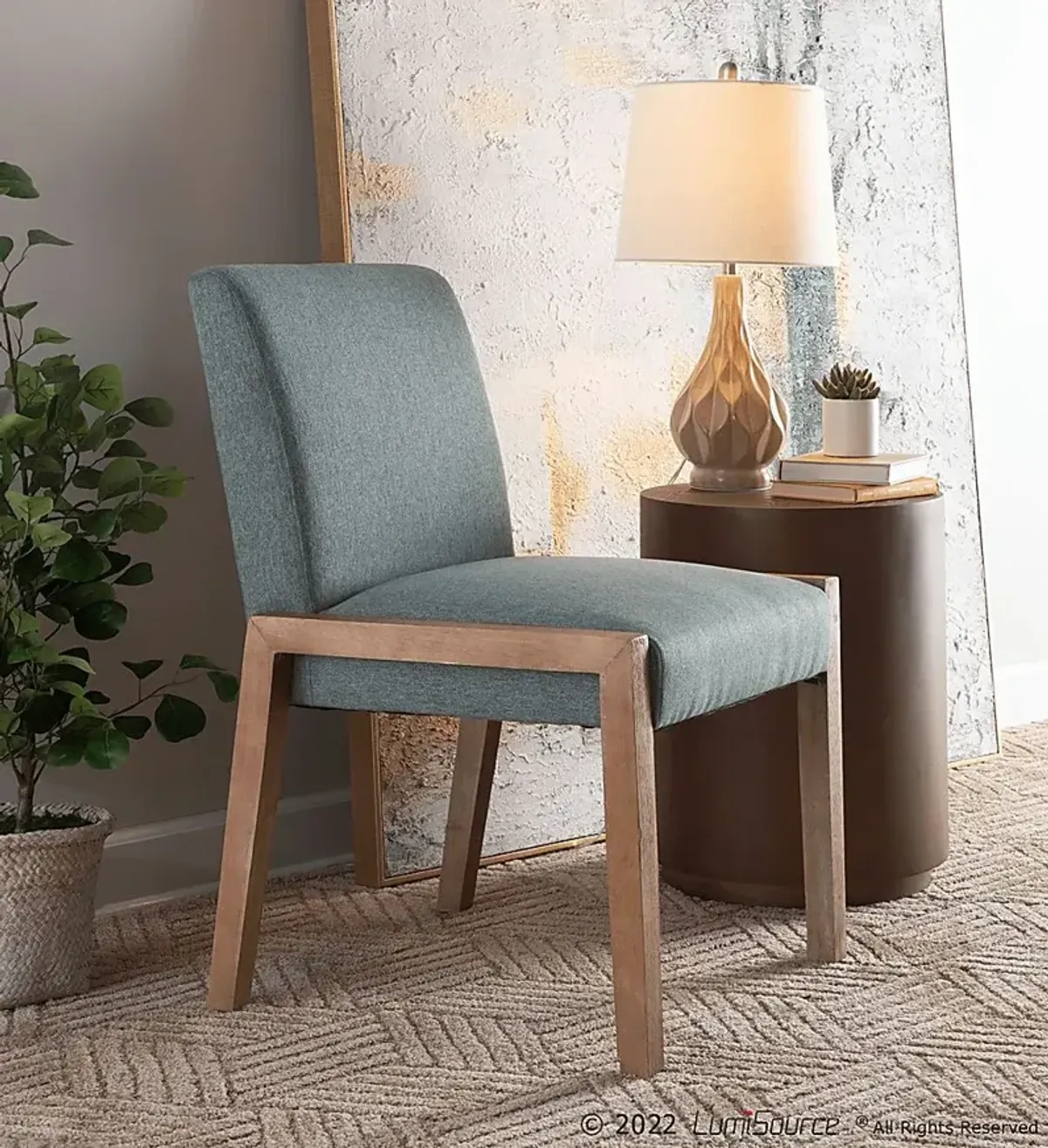 Dobester II Light Teal Side Chair, Set of 2