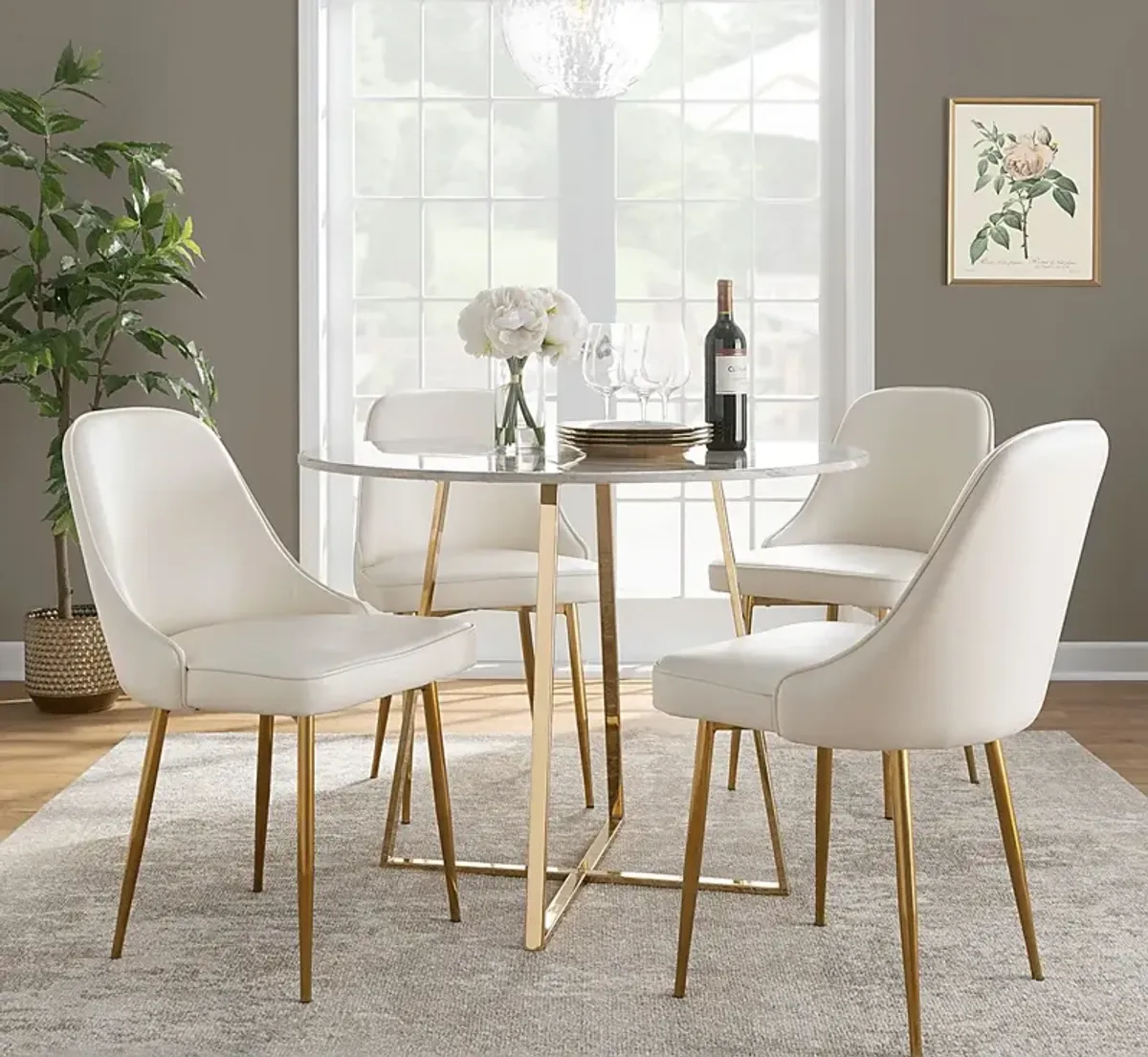 Clovis I White Dining Chair, Set of 2