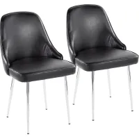 Clovis II Black Dining Chair, Set of 2