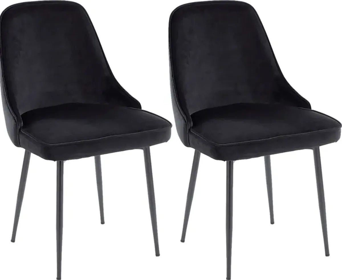 Clovis III Black Dining Chair, Set of 2