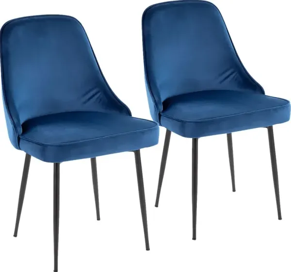 Clovis III Navy Dining Chair, Set of 2