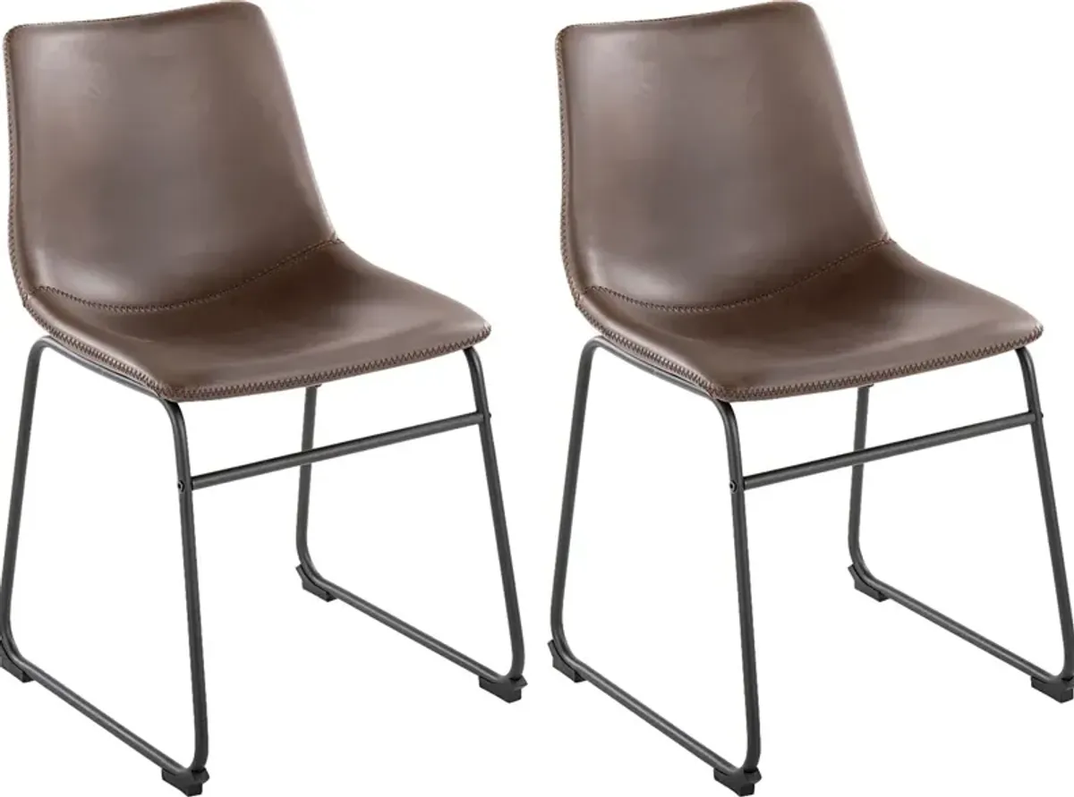 Nehru Espresso Dining Chair, Set of 2