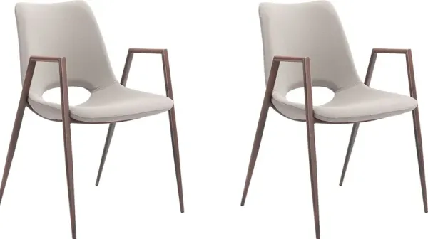 Cristway Beige Side Chair, Set of 2
