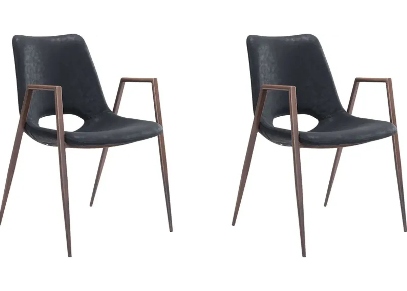 Cristway Black Side Chair, Set of 2