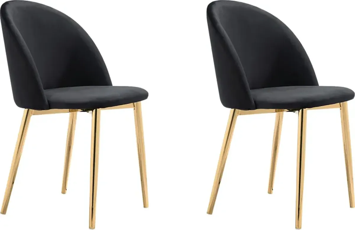 Dordine Black Side Chair, Set of 2