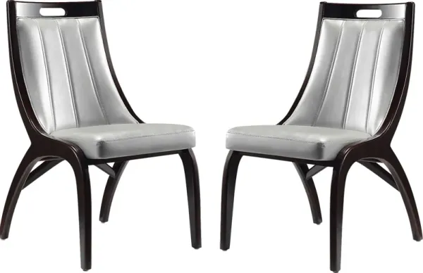 Pakey Silver Side Chair, Set of 2