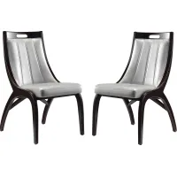 Pakey Silver Side Chair, Set of 2