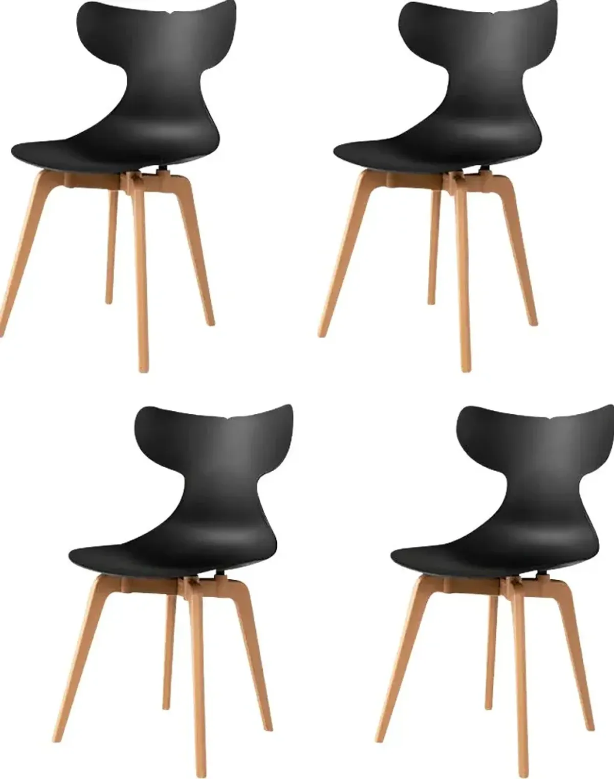 Lagoon Whale Black Dining Chair, Set of 4