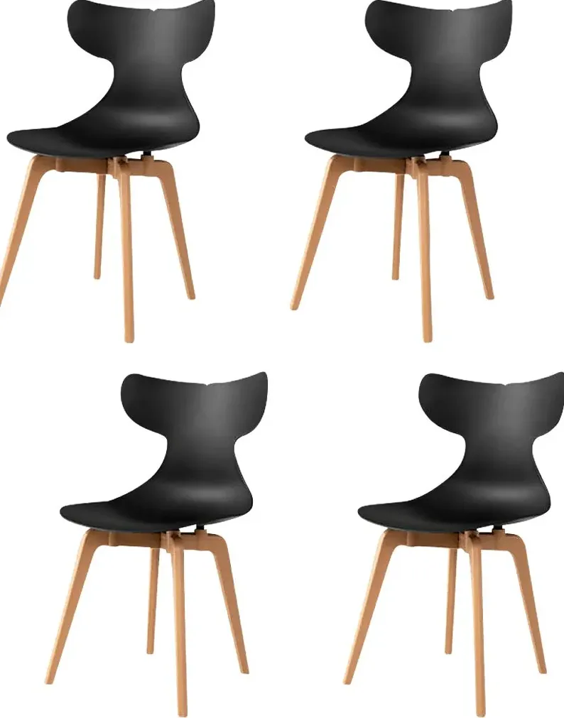 Lagoon Whale Black Dining Chair, Set of 4